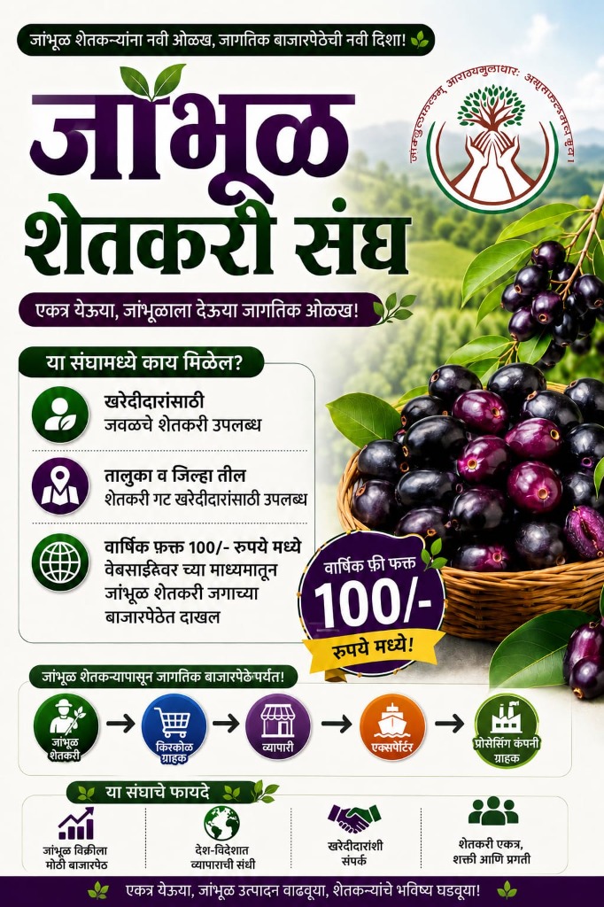 जांभूळ शेतकरी संघ - एकत्रित येऊन जांभूळाला देऊया जागतिक ओळख